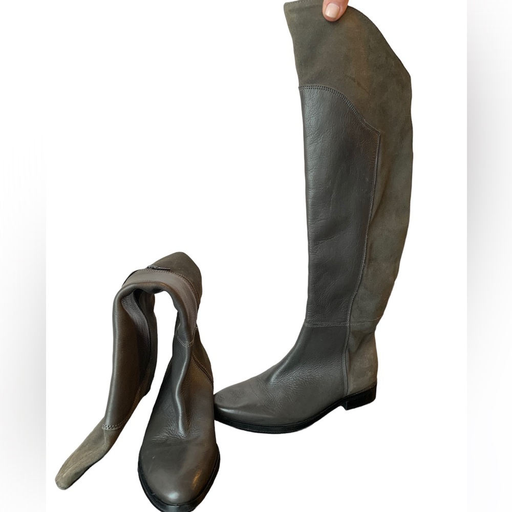 Catherine Malandrino tall suede and leather boots size 37/ 6.5